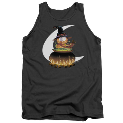 Garfield Stir The Pot Mens Tank Top Shirt Charcoal