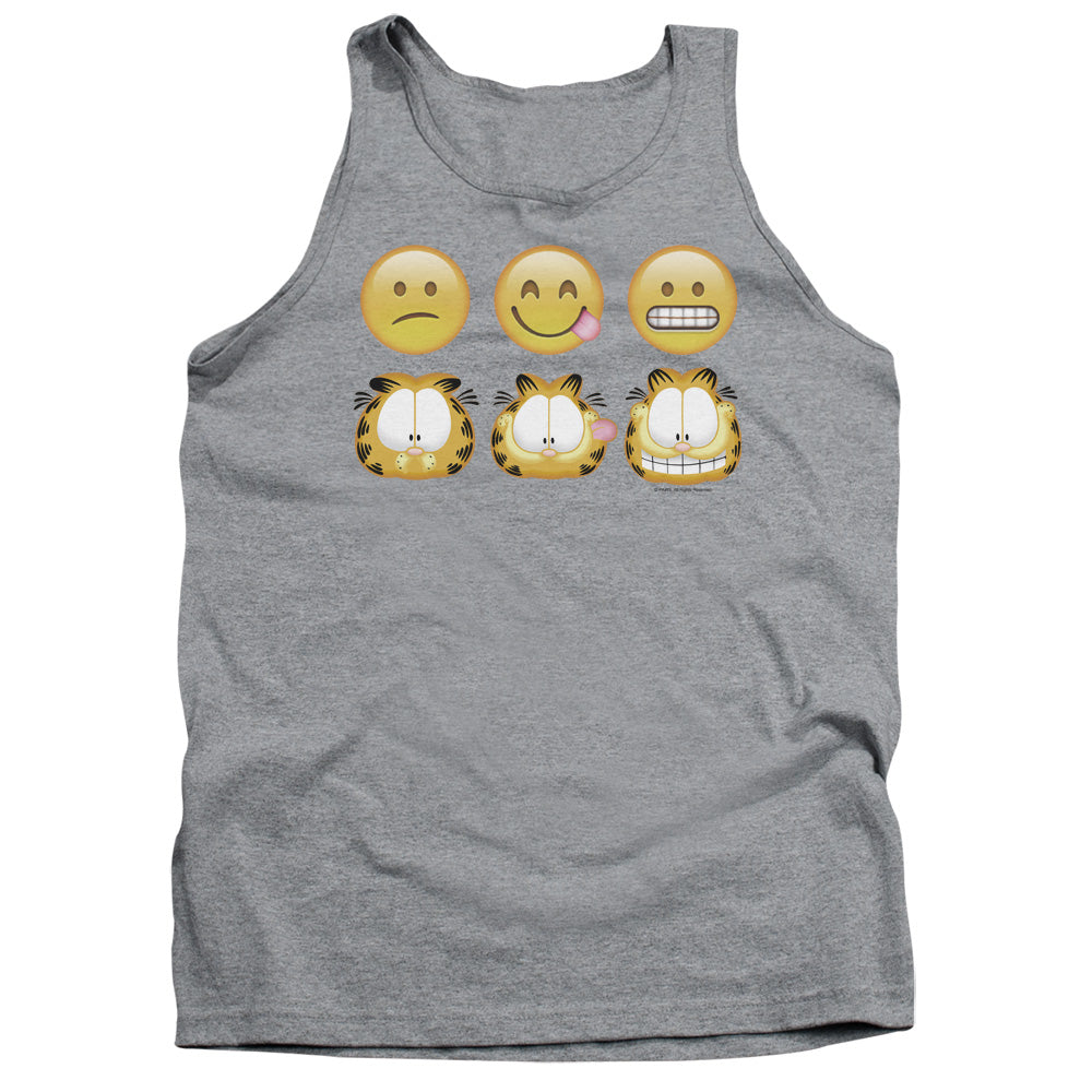 Garfield Emojis Mens Tank Top Shirt Athletic Heather