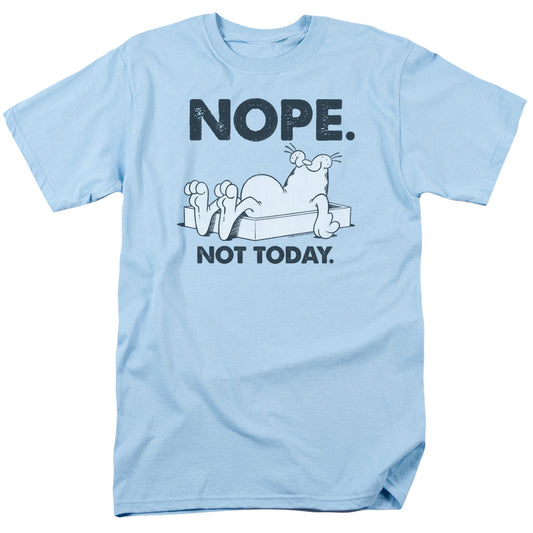 Garfield Nope Mens T Shirt Light Blue