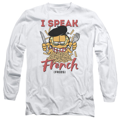 Garfield Speaking Love Mens Long Sleeve Shirt White Officially Licensed