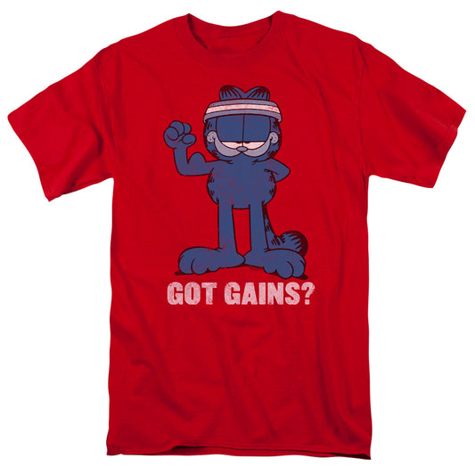 Garfield Got Gains Mens T Shirt Red