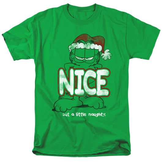 Garfield A Little Naughty Mens T Shirt Kelly Green