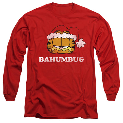 Garfield Bahumbug Mens Long Sleeve Shirt Red Officially Licensed