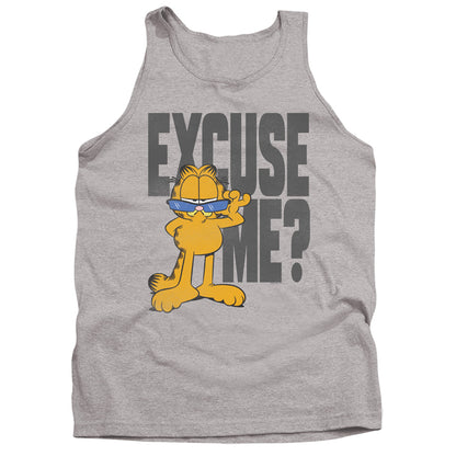 Garfield Excuse Me? Mens Tank Top Shirt Athletic Heather