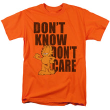 Load image into Gallery viewer, Garfield Don&#39;T Know Don&#39;T Care Mens T Shirt Orange