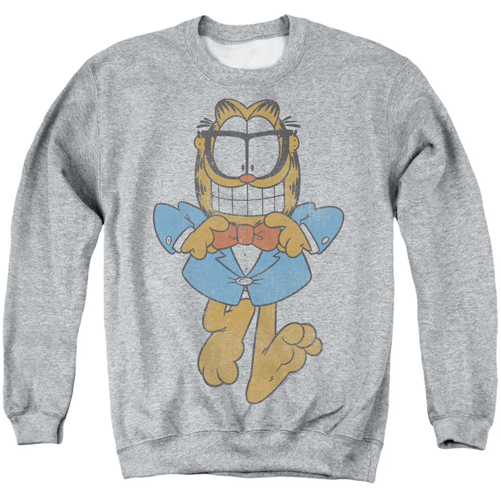 Garfield Dapper Cat Mens Crewneck Sweatshirt Athletic Heather Officially Licensed