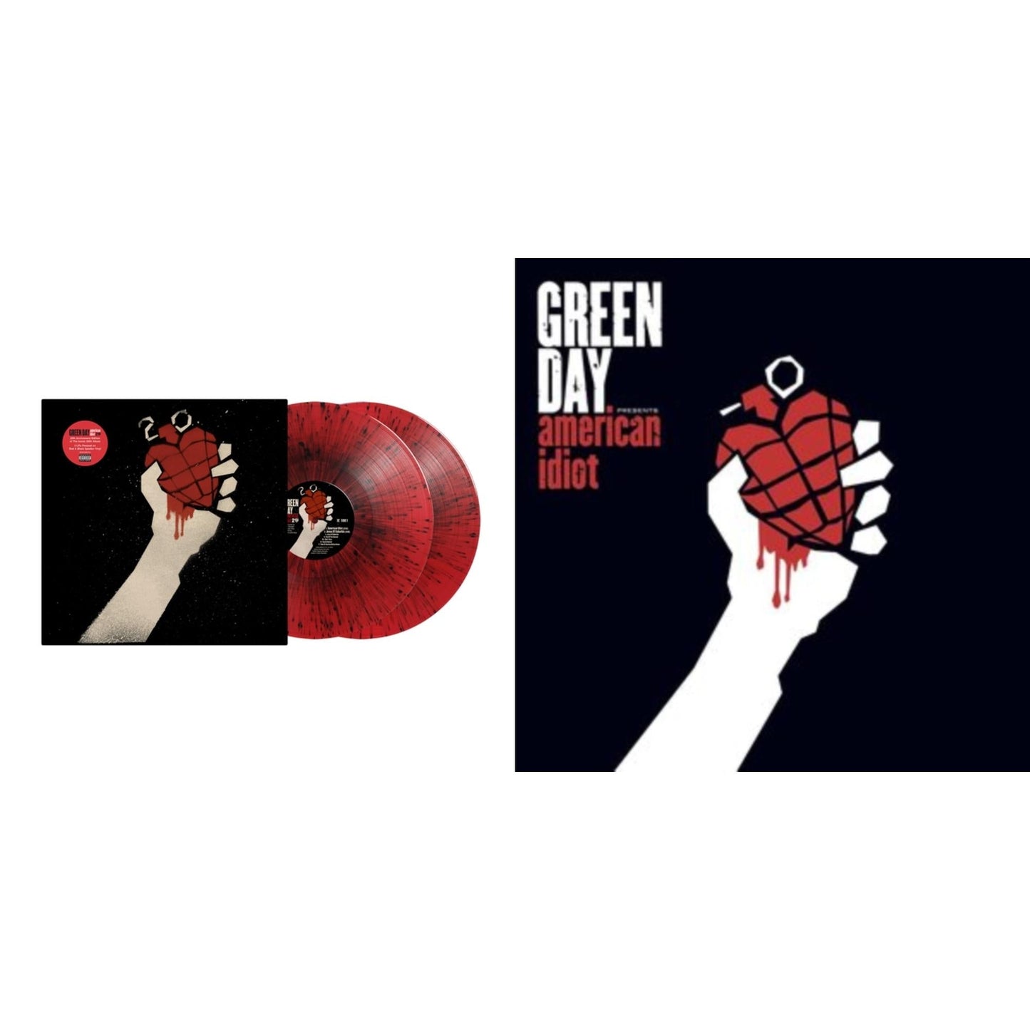 Green Day - American Idiot (2LP/Red & Black Splatter Vinyl) & American Idiot (W/Poster)