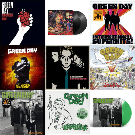 Green Day - Warning & International Superhits & Warning (Fluorescent Green LP Vinyl) & Bbc Sessions (X) (2LP) & Insomniac (25Th Anniversary/2LP) & 21St Century Breakdown & American Idiot (W/Poster) & Kerplunk (120G/7Inch Single) & Dookie