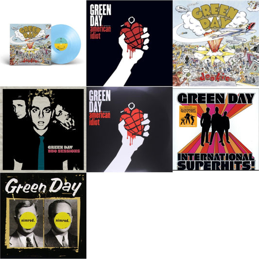 Green Day - International Superhits & Dookie (X) (Baby Blue LP Vinyl) & American Idiot & Bbc Sessions (X) (2LP) & Nimrod & American Idiot (W/Poster) & Dookie