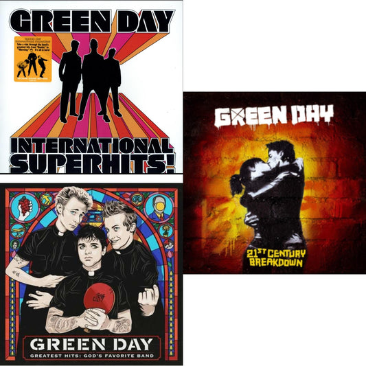 Green Day - International Superhits & Greatest Hits: God's Favorite Band (X) & 21St Century Breakdown - LP Vinyl Bundle