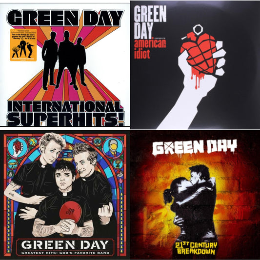 Green Day - International Superhits & American Idiot & Greatest Hits: God's Favorite Band (X) & 21St Century Breakdown - LP Vinyl Bundle