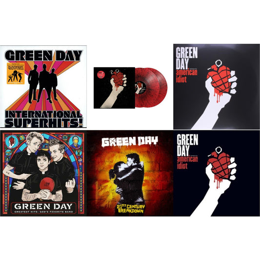 Green Day - International Superhits & American Idiot (2LP/Red & Black Splatter Vinyl) & American Idiot & Greatest Hits: God's Favorite Band (X) & 21St Century Breakdown & American Idiot (W/Poster)