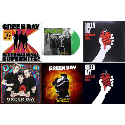 Green Day - International Superhits & Warning (Fluorescent Green LP Vinyl) & American Idiot & Greatest Hits: God's Favorite Band (X) & 21St Century Breakdown & American Idiot (W/Poster)