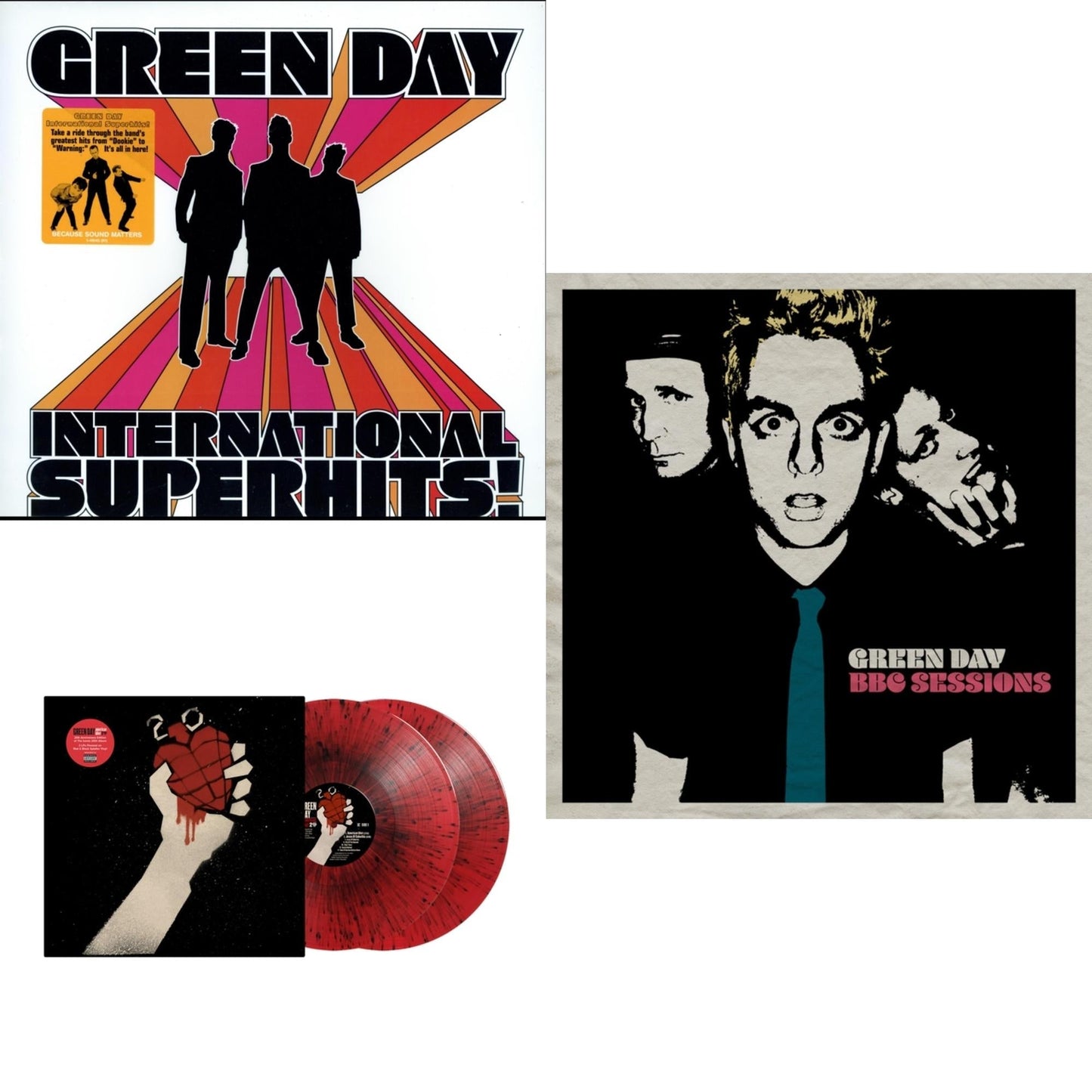 Green Day - International Superhits & American Idiot (2LP/Red & Black Splatter Vinyl) & Bbc Sessions (X) (2LP)