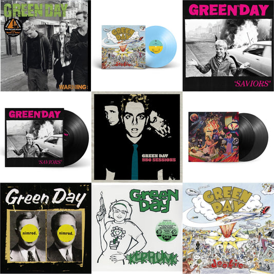 Green Day - Warning & Dookie (X) (Baby Blue LP Vinyl) & Saviors (180G/Deluxe LP Vinyl) & Saviors & Bbc Sessions (X) (2LP) & Insomniac (25Th Anniversary/2LP) & Nimrod & Kerplunk (120G/7Inch Single) & Dookie