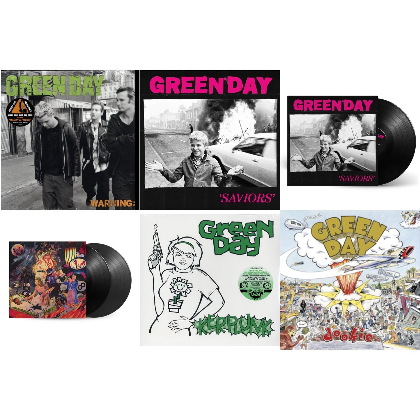 Green Day - Warning & Saviors (180G/Deluxe LP Vinyl) & Saviors & Insomniac (25Th Anniversary/2LP) & Kerplunk (120G/7Inch Single) & Dookie