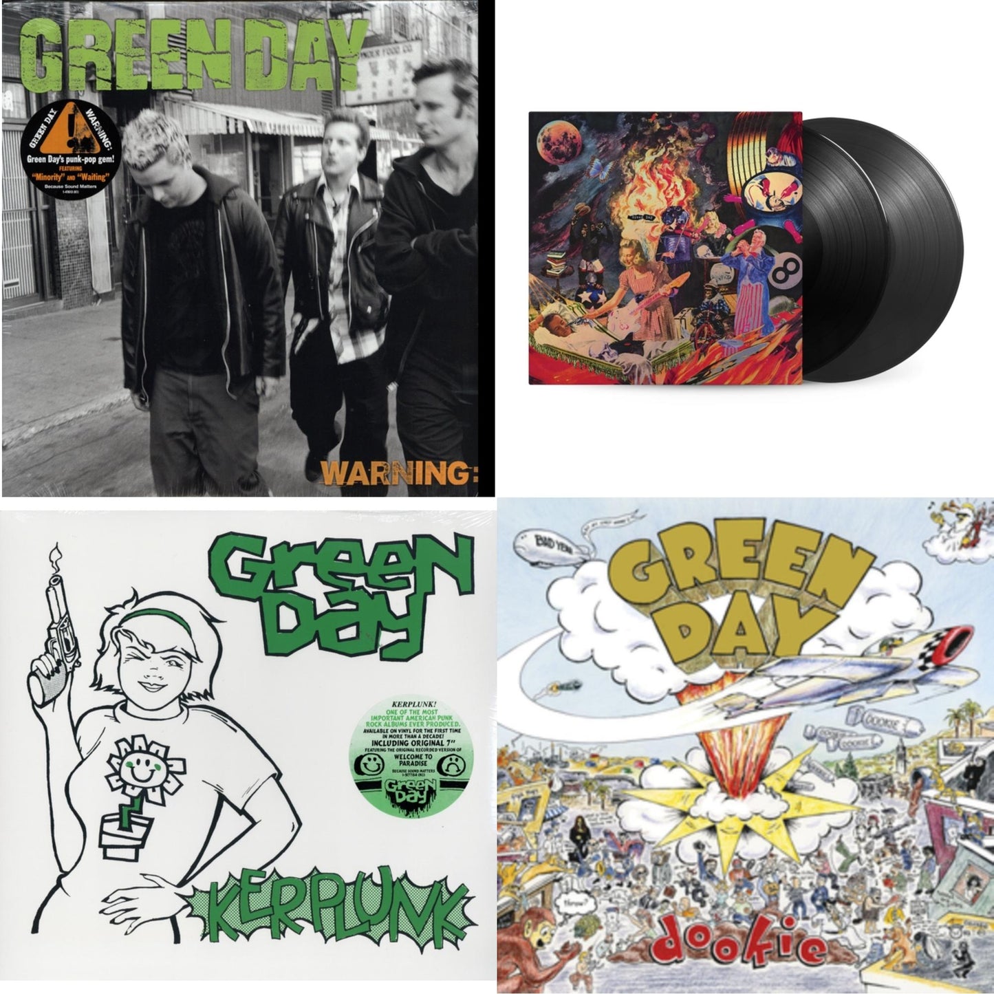 Green Day - Warning & Insomniac (25Th Anniversary/2LP) & Kerplunk (120G/7Inch Single) & Dookie