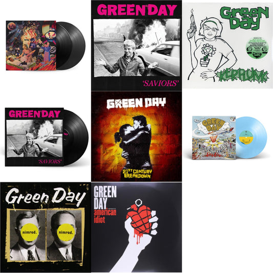 Green Day - Dookie (X) (Baby Blue LP Vinyl) & Saviors (180G/Deluxe LP Vinyl) & Saviors & American Idiot & Insomniac (25Th Anniversary/2LP) & Nimrod & 21St Century Breakdown & Kerplunk (120G/7Inch Single)