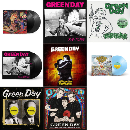 Green Day - Dookie (X) (Baby Blue LP Vinyl) & Saviors (180G/Deluxe LP Vinyl) & Saviors & Insomniac (25Th Anniversary/2LP) & Nimrod & Greatest Hits: God's Favorite Band (X) & 21St Century Breakdown & Kerplunk (120G/7Inch Single)