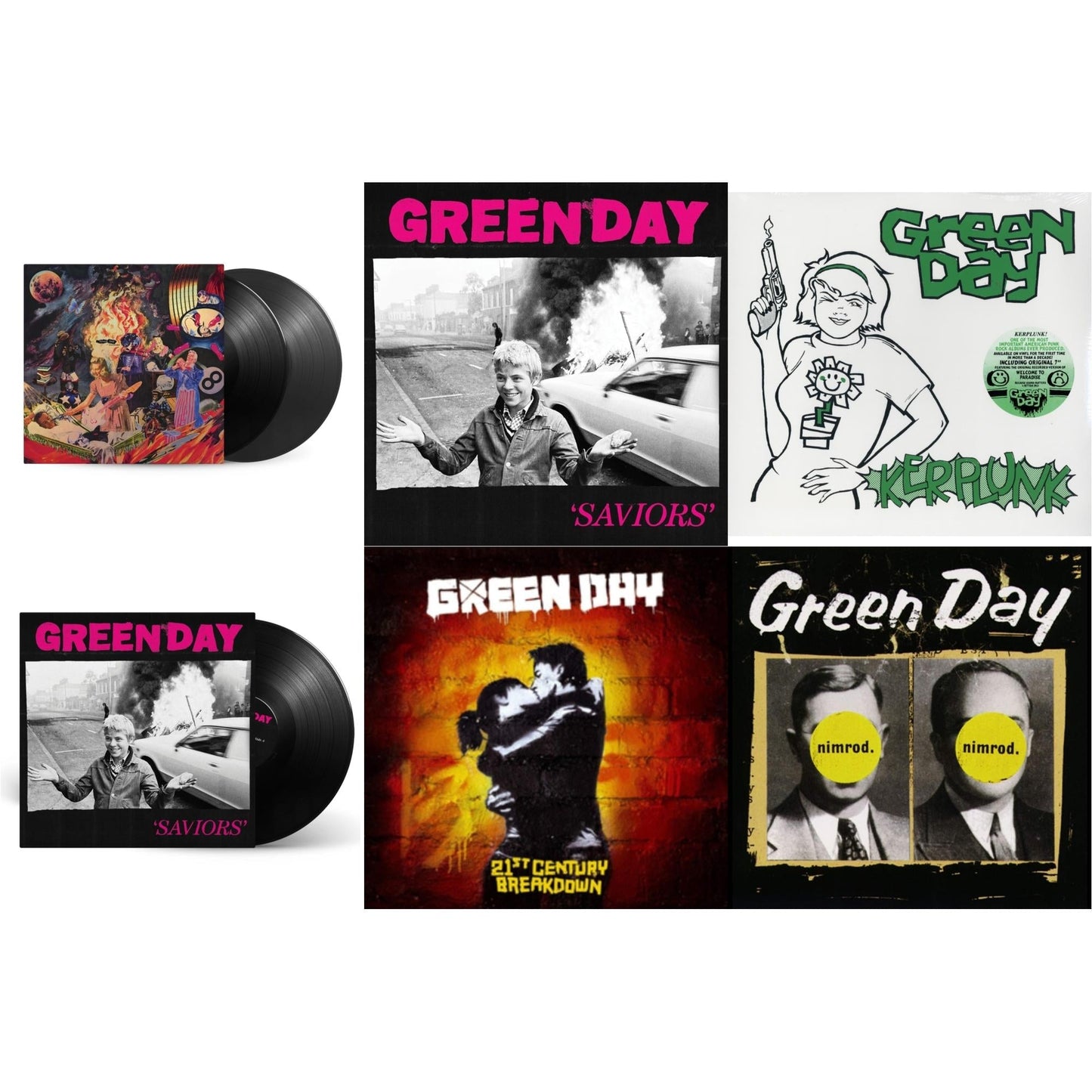 Green Day - Saviors (180G/Deluxe LP Vinyl) & Saviors & Insomniac (25Th Anniversary/2LP) & Nimrod & 21St Century Breakdown & Kerplunk (120G/7Inch Single)
