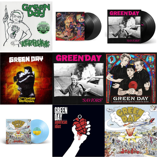 Green Day - Dookie (X) (Baby Blue LP Vinyl) & Saviors (180G/Deluxe LP Vinyl) & Saviors & Insomniac (25Th Anniversary/2LP) & Greatest Hits: God's Favorite Band (X) & 21St Century Breakdown & American Idiot (W/Poster) & Kerplunk (120G/7Inch Single) &