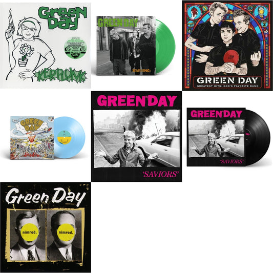 Green Day - Dookie (X) (Baby Blue LP Vinyl) & Warning (Fluorescent Green LP Vinyl) & Saviors (180G/Deluxe LP Vinyl) & Saviors & Nimrod & Greatest Hits: God's Favorite Band (X) & Kerplunk (120G/7Inch Single)