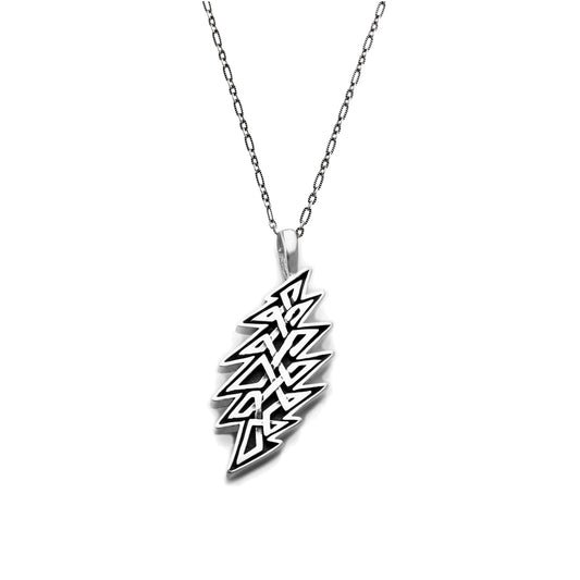 13-Point Lightning Bolt Celtic Knot Sterling Silver Charm Necklace