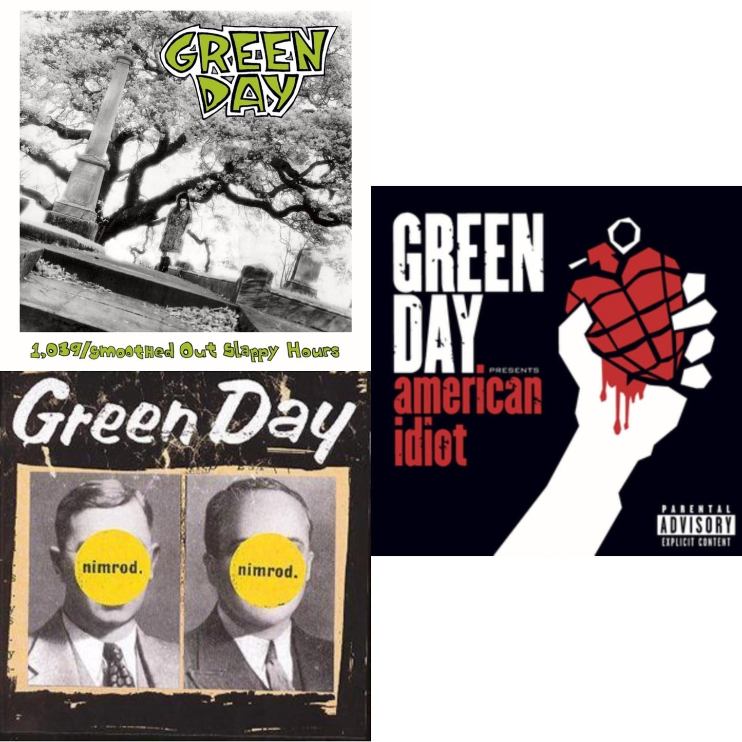 Green Day - 1,039 / Smoothed Out Slappy Hours & Nimrod & American Idiot - CD Bundle