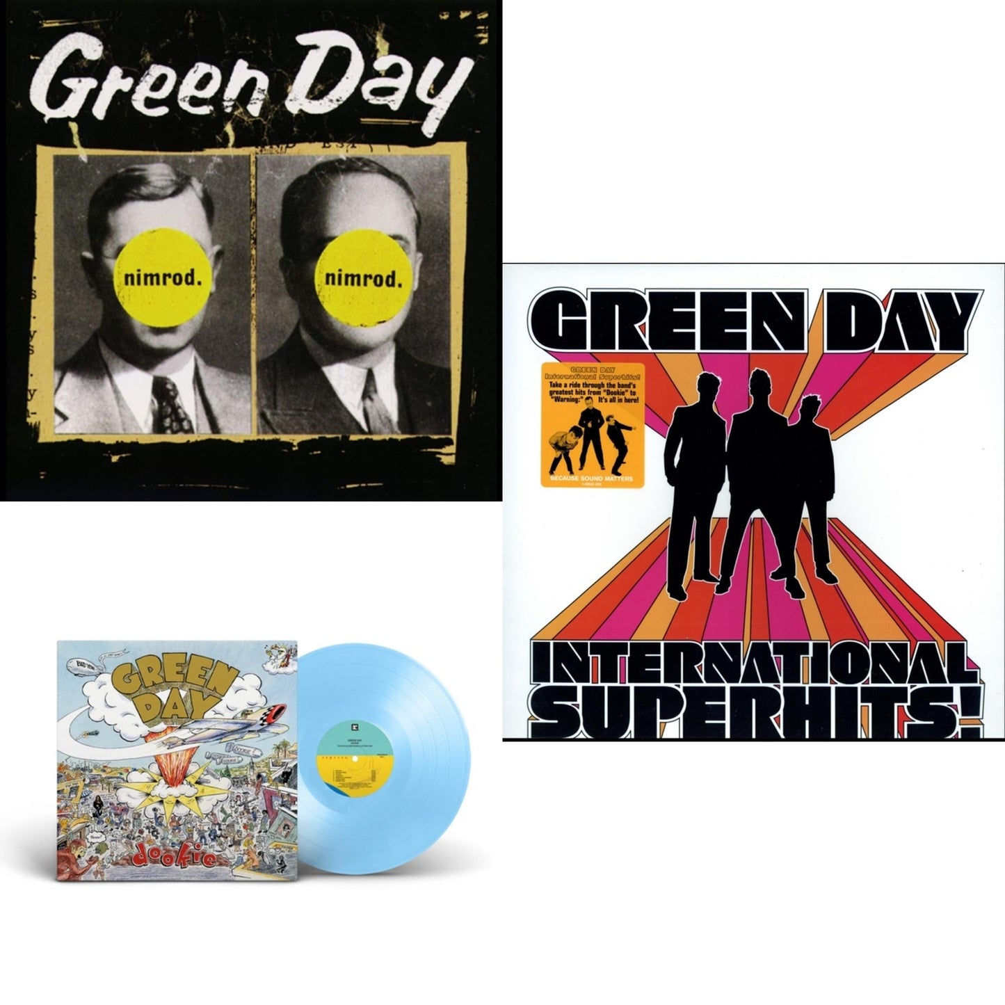 Green Day - International Superhits & Dookie (X) (Baby Blue LP Vinyl) & Nimrod