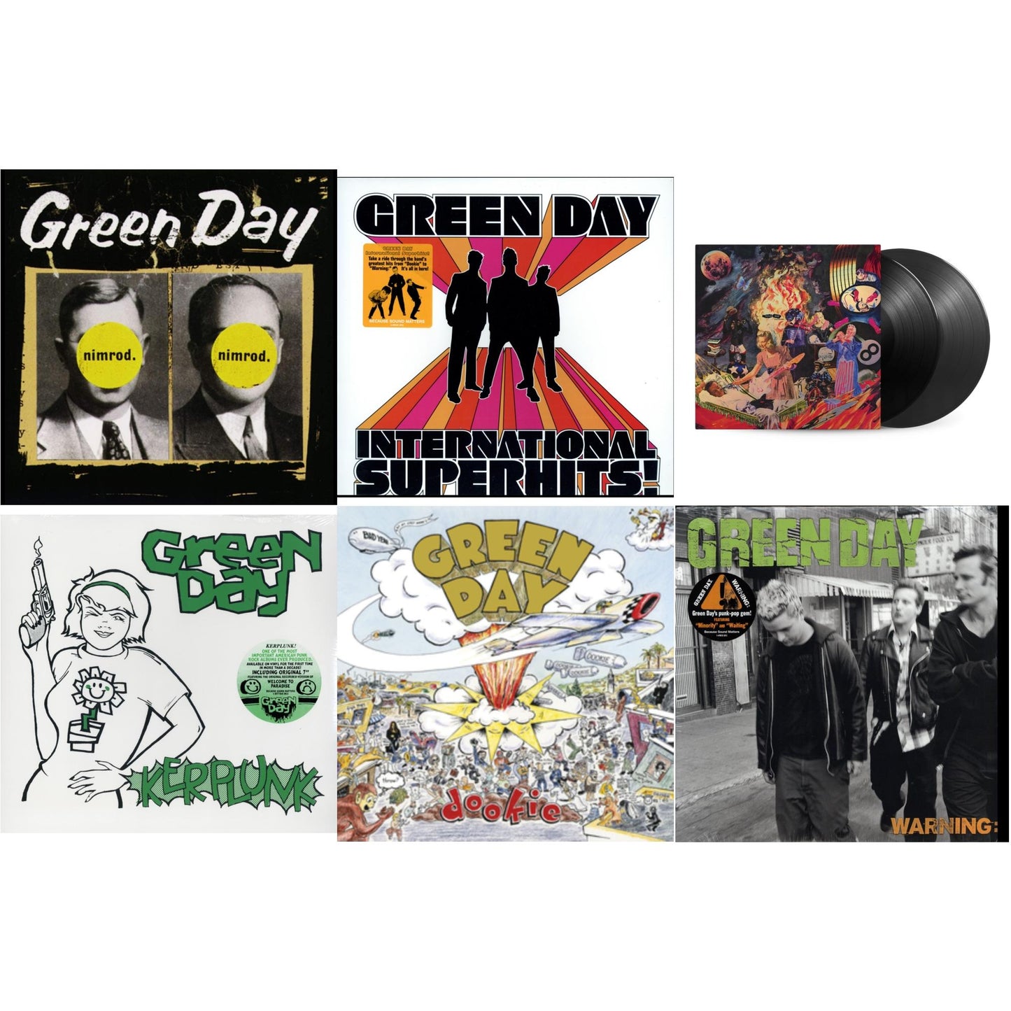 Green Day - Warning & International Superhits & Insomniac (25Th Anniversary/2LP) & Nimrod & Kerplunk (120G/7Inch Single) & Dookie