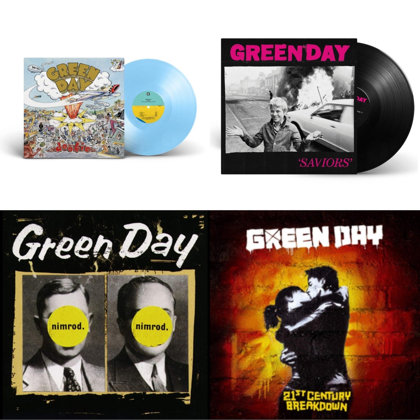 Green Day - Dookie (X) (Baby Blue LP Vinyl) & Saviors & Nimrod & 21St Century Breakdown