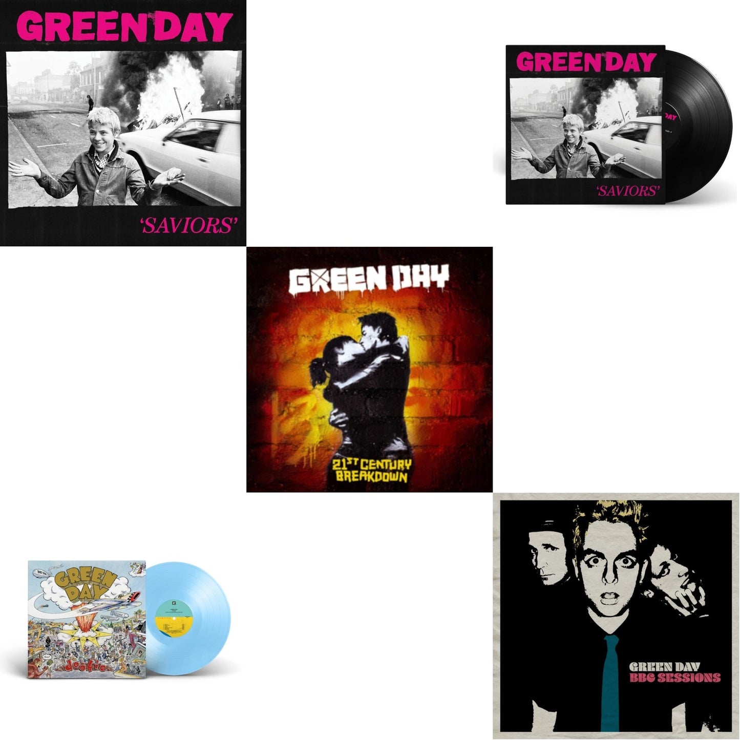 Green Day - Dookie (X) (Baby Blue LP Vinyl) & Saviors (180G/Deluxe LP Vinyl) & Saviors & Bbc Sessions (X) (2LP) & 21St Century Breakdown