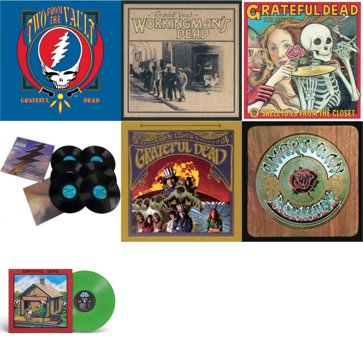 Grateful Dead - Terrapin Station (Emerald Green LP Vinyl) (Syeor) & Grateful Dead & Workingman's Dead (180G) & American Beauty & Skeletons From The Closet: The Best Of Grateful Dead & Two From The Vault & Dick’S Picks Vol. 19: 10/19/73 Oklahoma City