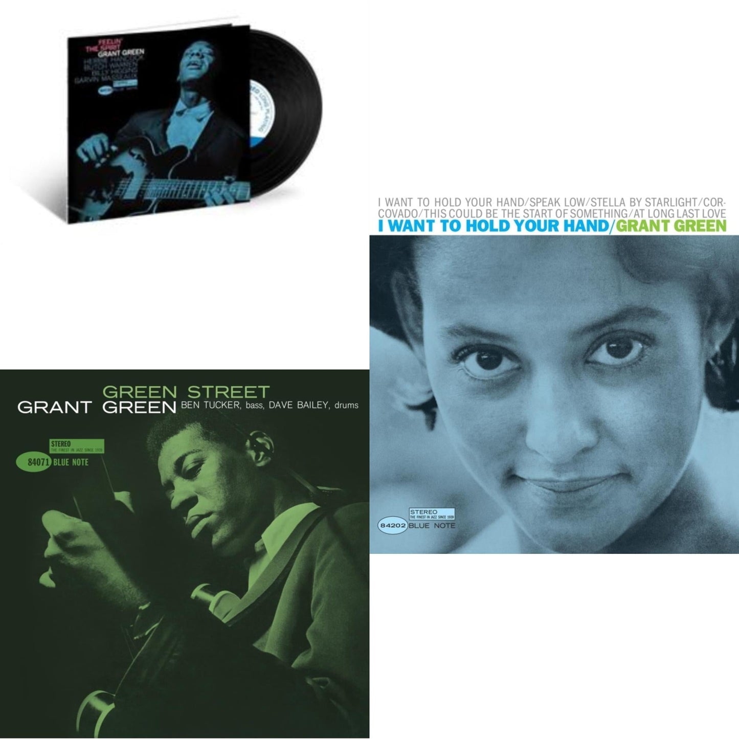 Grant Green - Feelin' The Spirit LP (Blue Note Tone Poet Series) & Green Street (Blue Note Classic LP Vinyl Series) & I Want To Hold Your Hand (Blue Note Tone Poet Series)