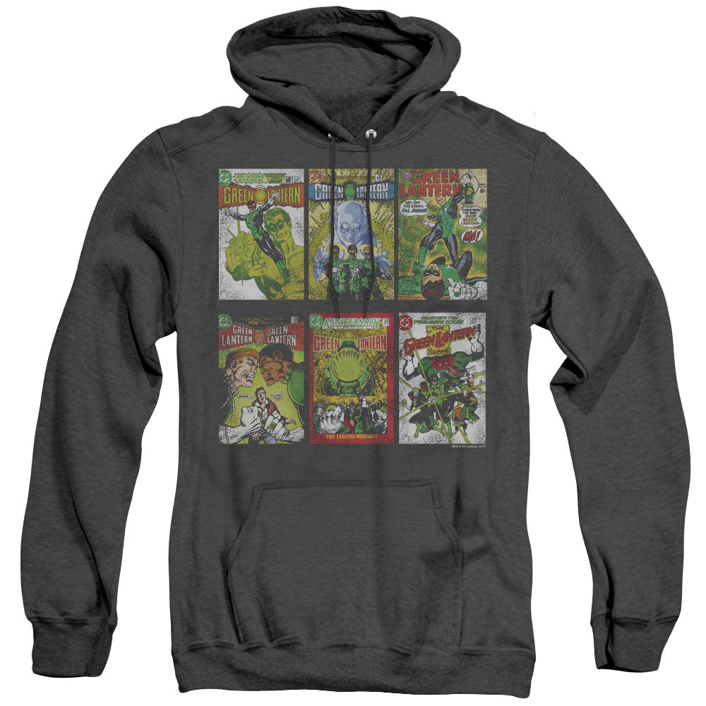 Green Lantern Gl Covers Heather Mens Hoodie Black Officially Licensed