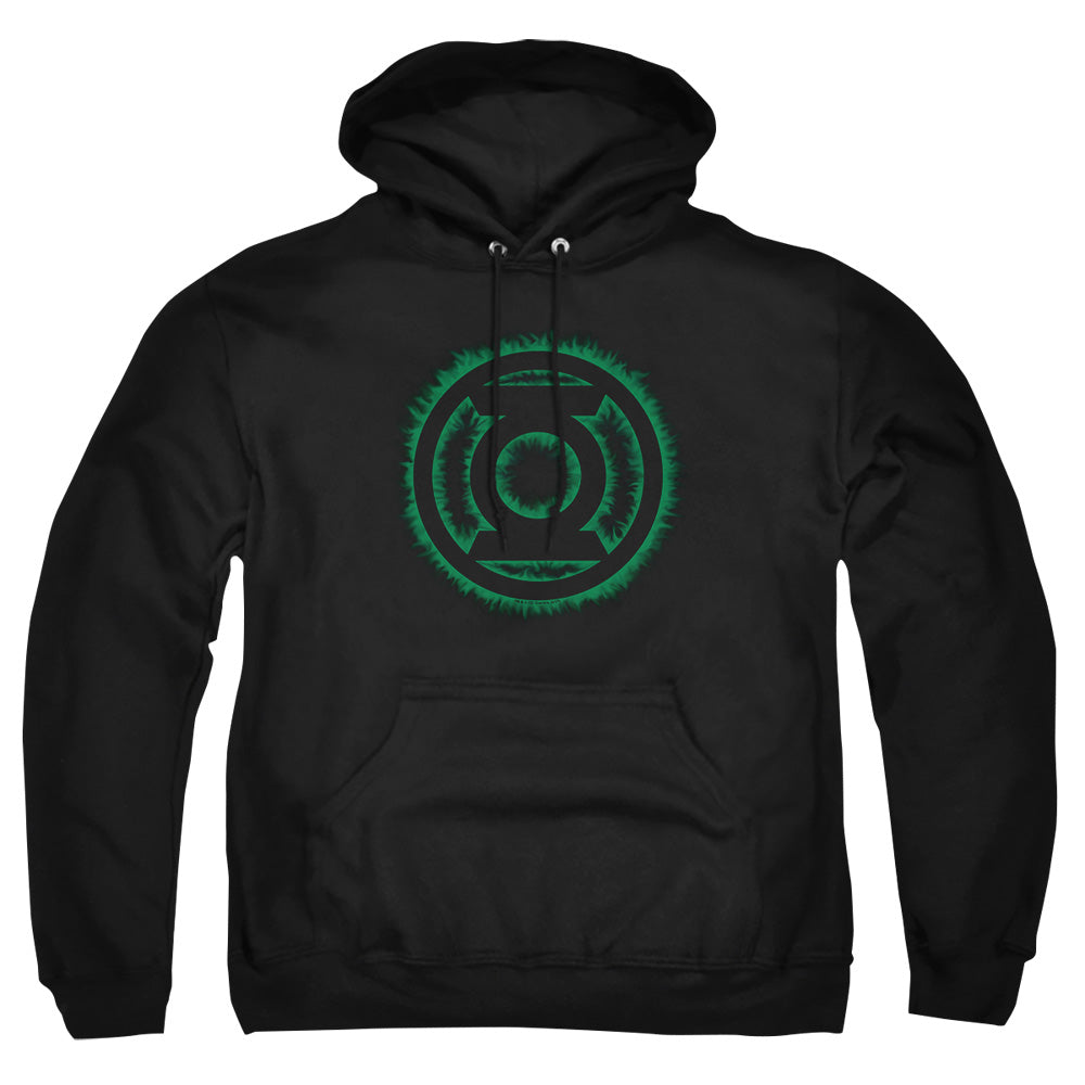 Green Lantern Green Flame Logo Mens Hoodie Black Officially Licensed