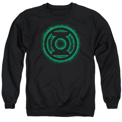 Green Lantern Green Flame Logo Mens Crewneck Sweatshirt Black