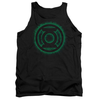 Green Lantern Green Flame Logo Mens Tank Top Shirt Black