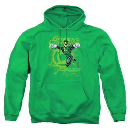 Green Lantern Sector 2814 Mens Hoodie Kelly Green Officially Licensed