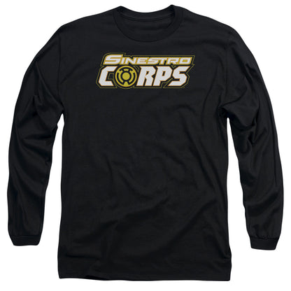 Green Lantern Sinestro Corps Logo Mens Long Sleeve Shirt Black Officially Licensed