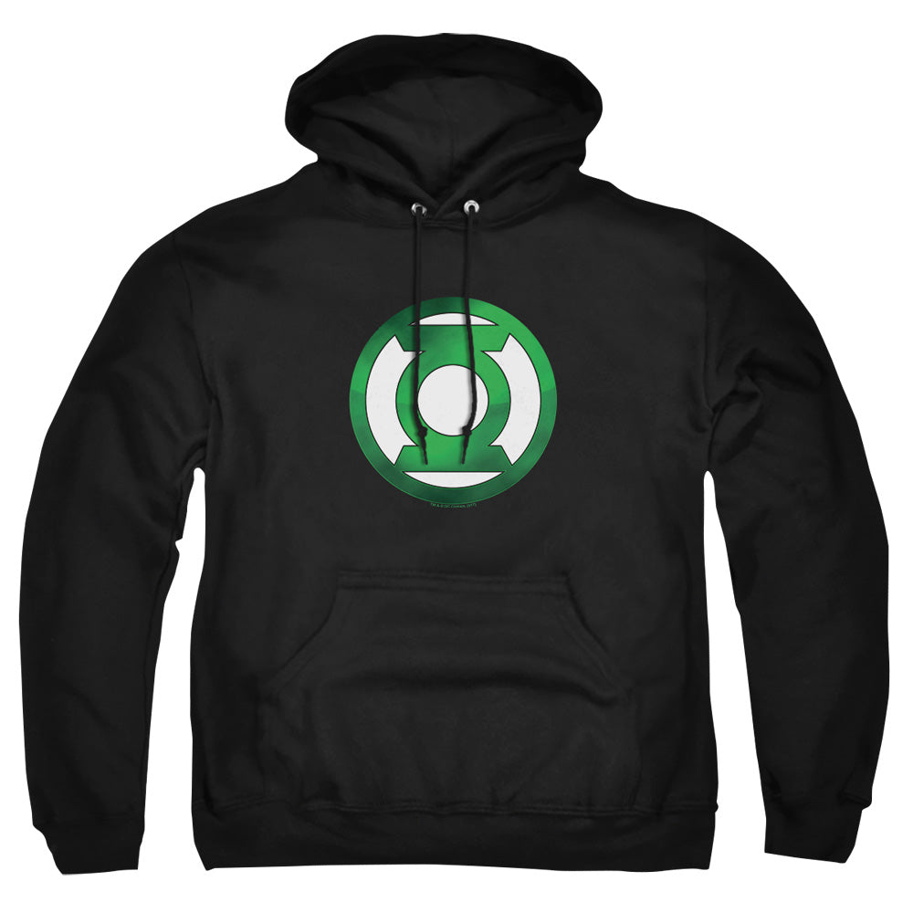 Green Lantern Green Chrome Logo Mens Hoodie Black Officially Licensed