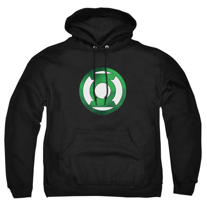 Green Lantern Green Chrome Logo Mens Hoodie Black Officially Licensed