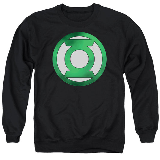Green Lantern Green Chrome Logo Mens Crewneck Sweatshirt Black