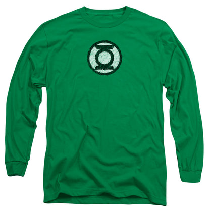 Green Lantern Scribble Lantern Logo Mens Long Sleeve Shirt Kelly Green Officially Licensed