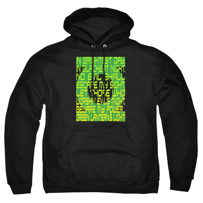 Green Lantern Green Lantern Oath Mens Hoodie Black Officially Licensed