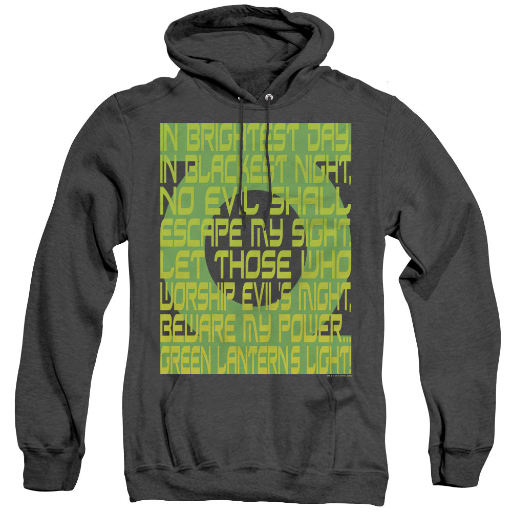 Green Lantern Green Lantern Oath Heather Mens Hoodie Black Officially Licensed