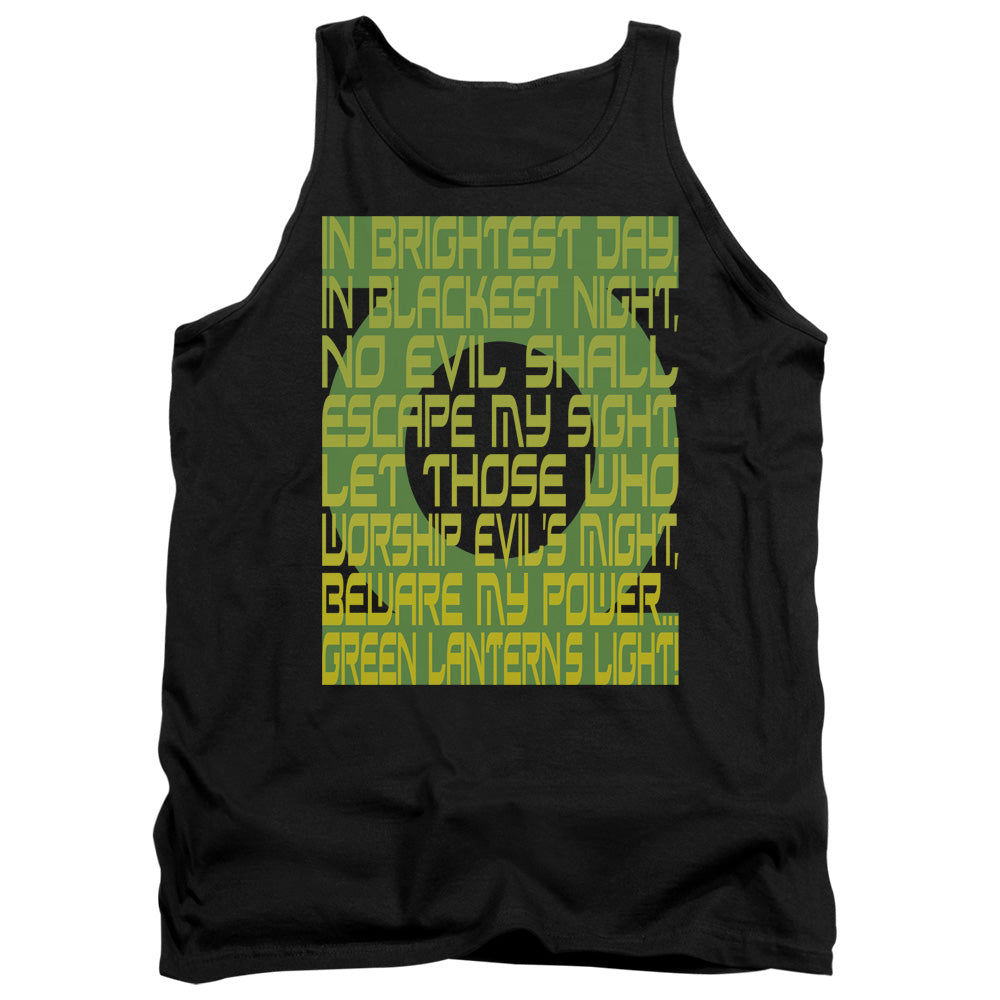 Green Lantern Green Lantern Oath Mens Tank Top Shirt Black