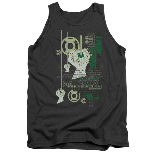 Green Lantern Core Strength Mens Tank Top Shirt Charcoal