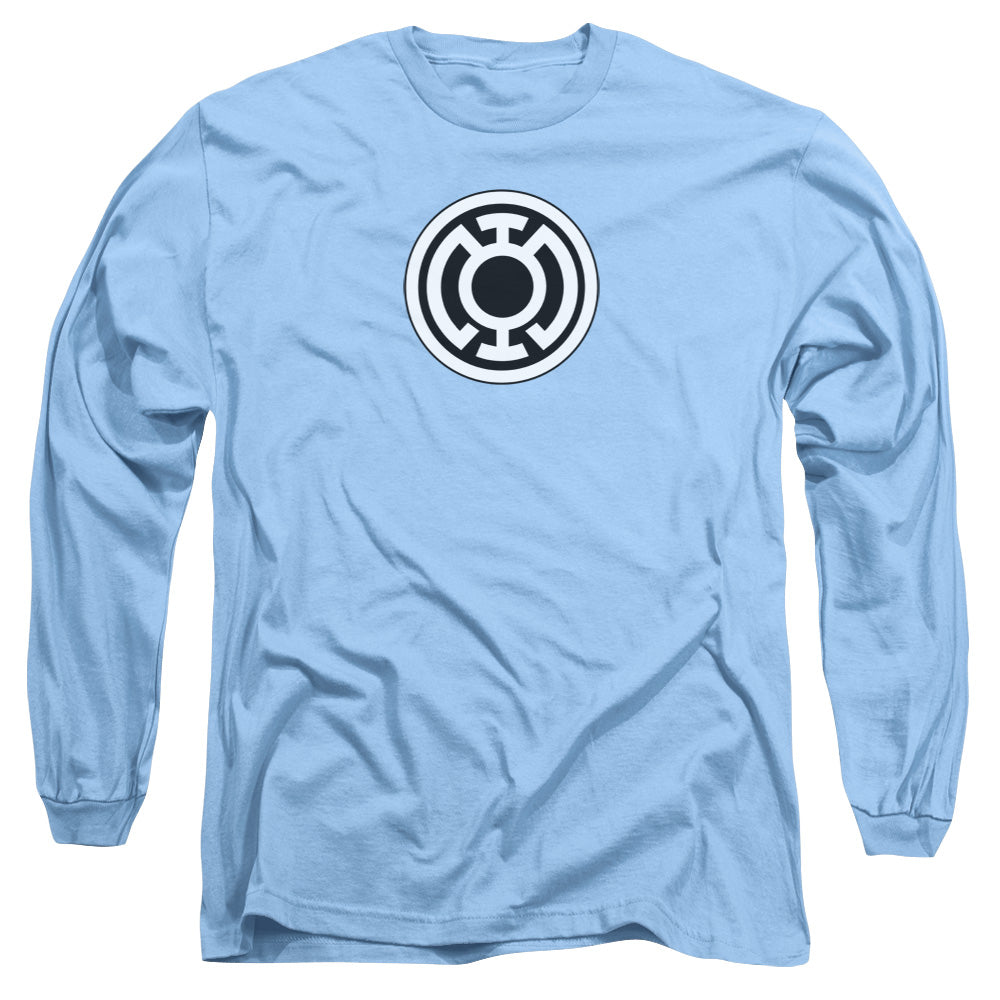 Green Lantern Blue Lantern Logo Mens Long Sleeve Shirt Carolina Blue Officially Licensed
