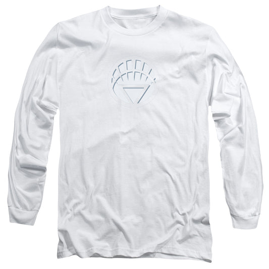 Green Lantern White Lantern Logo Mens Long Sleeve Shirt White Officially Licensed